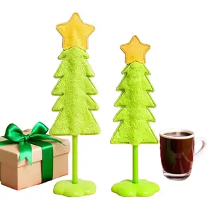 2pcs Sets of Simulated Christmas Tree Decorations Desktop Ornaments Yellow Stars Christmas Decorations