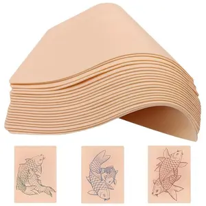Blank Tattoo Practice Skin - 5 Pieces Double-Sided 19 X 14.3 Cm Faux Skin, Ideal for Tattoo Artists and Beginners, Tattoo Practice Sheets