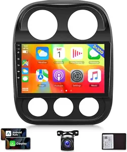 Rimoody [2G+64G] Car Radio for Jeep Compass Patriot 2010-2016, 10.1 inch Android 15 Touch Screen Stereo, Carplay/Android Auto/Mirror Link/1080P/SWC/Bluetooth/WiFi + AHD Backup Camera for Jeep Compass