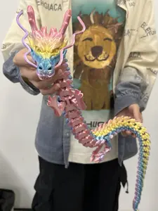 33.46-inch 3D-printed Dragon figurine can be used as a children’s toy or decorative item, and is also perfect for office and home decor. Featuring movable joints, colorful this dragon figurine helps create a festive atmosphere and brings good luck.