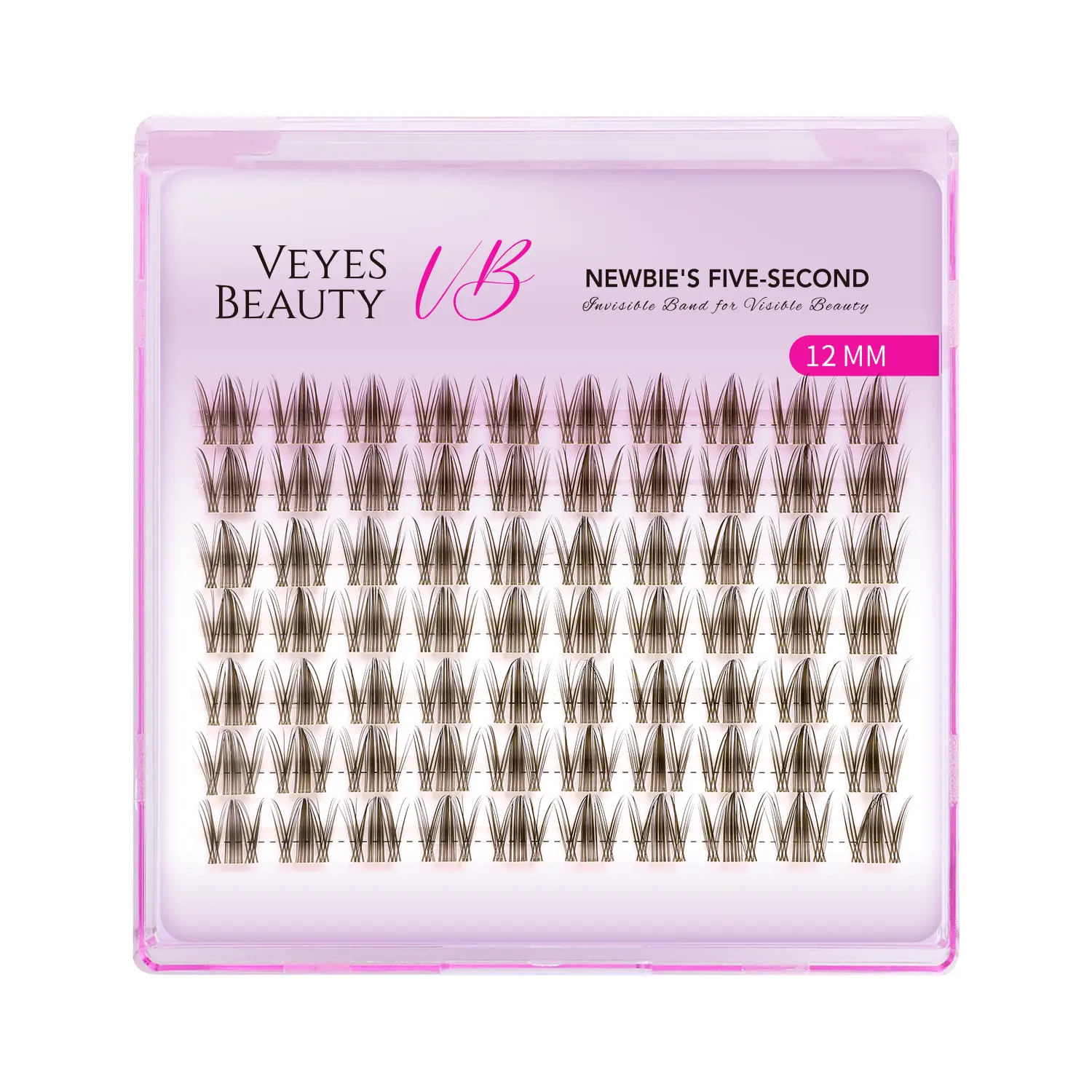 VEYESBEAUTY Brown Manga Single Length Cluster Lash  Invisible Band Wispy Lightweight Softness Weightless Makeup Eyelash Extensions,sunscreen