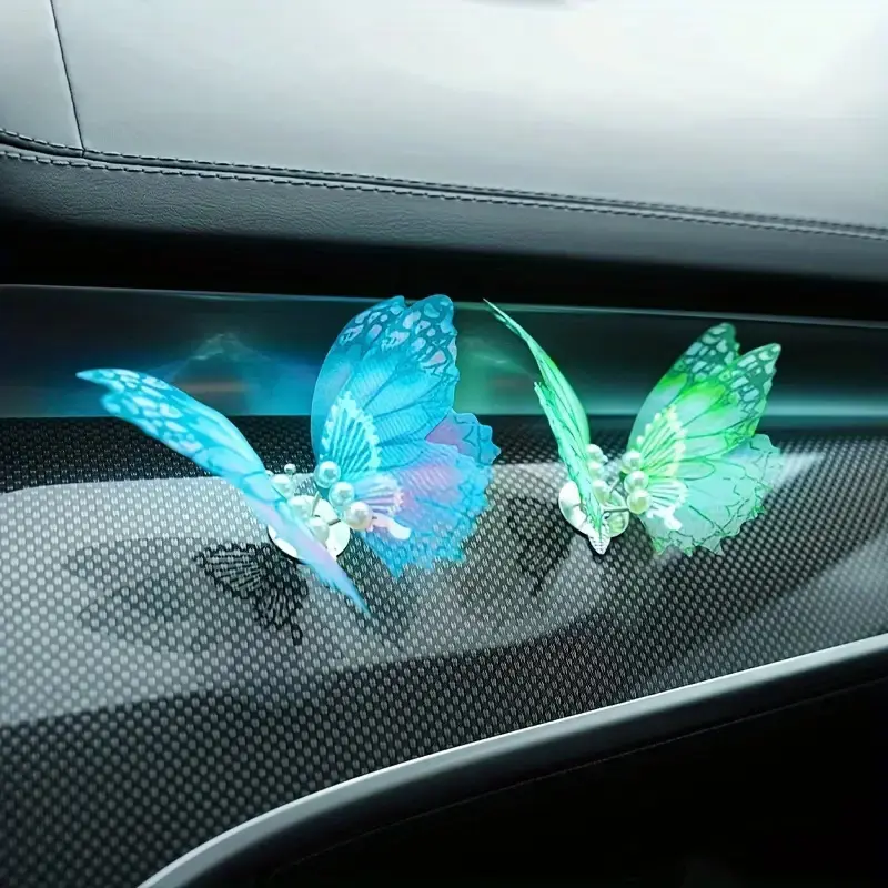 3-Pack Animated Butterfly Car Decorations - 3D animated butterflies suitable for car interior decoration, suitable for most models, car accessories |   car ornaments |   car accessories