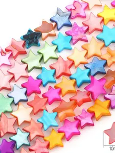 Natural Pearl Shell Beads Heart & Star Shapes, DIY Jewelry Making Supplies, Colorful Seashell Pearls for Crafting Projects, DIY Beading Accessories