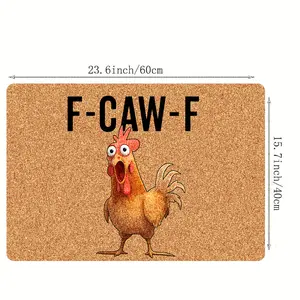 Funny Screaming Chicken F-CAW-F Doormat, a Hilarious Sarcastic Welcome Mat for your Modern Farmhouse and Country Style Porch Decor house livingroom bedroom nursery home decor non-slip stair Spooky Ghosts Bats Halloween Animal Printed Rug Cow Print Rug