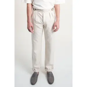 Wool Pleated Buckle Trousers