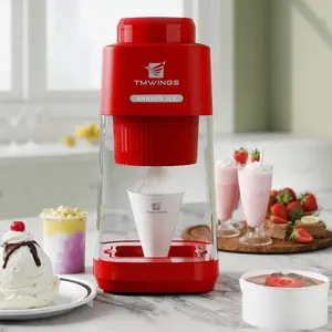 TMWINGS Dual-Mode Electric Ice Shaver and Crusher Machine - 50W Powerful Motor, Stainless Steel Blades for Shaved Ice, Snow Cones, Slushies, Cocktails - Portable for Home, Kitchen, Party & Commercial Use