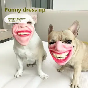 Pet dog, funny mask, funny mask, Weibo spoof, muzzle, laughing, lip headgear