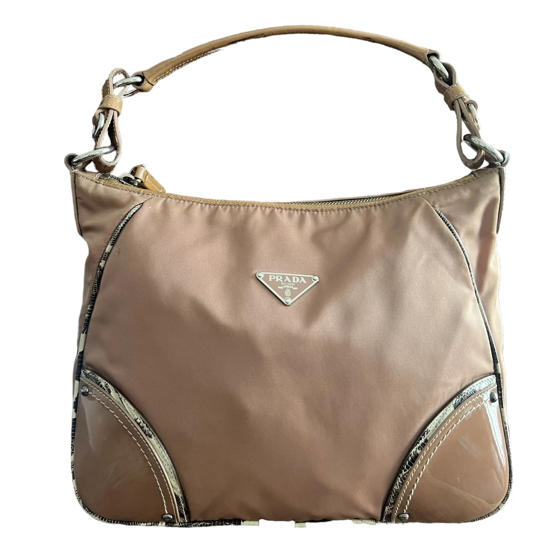 Pre-owned PRADA Nylon Tote Bags Prada. PRADA: Pale Pink/Salmon Handbag #1245