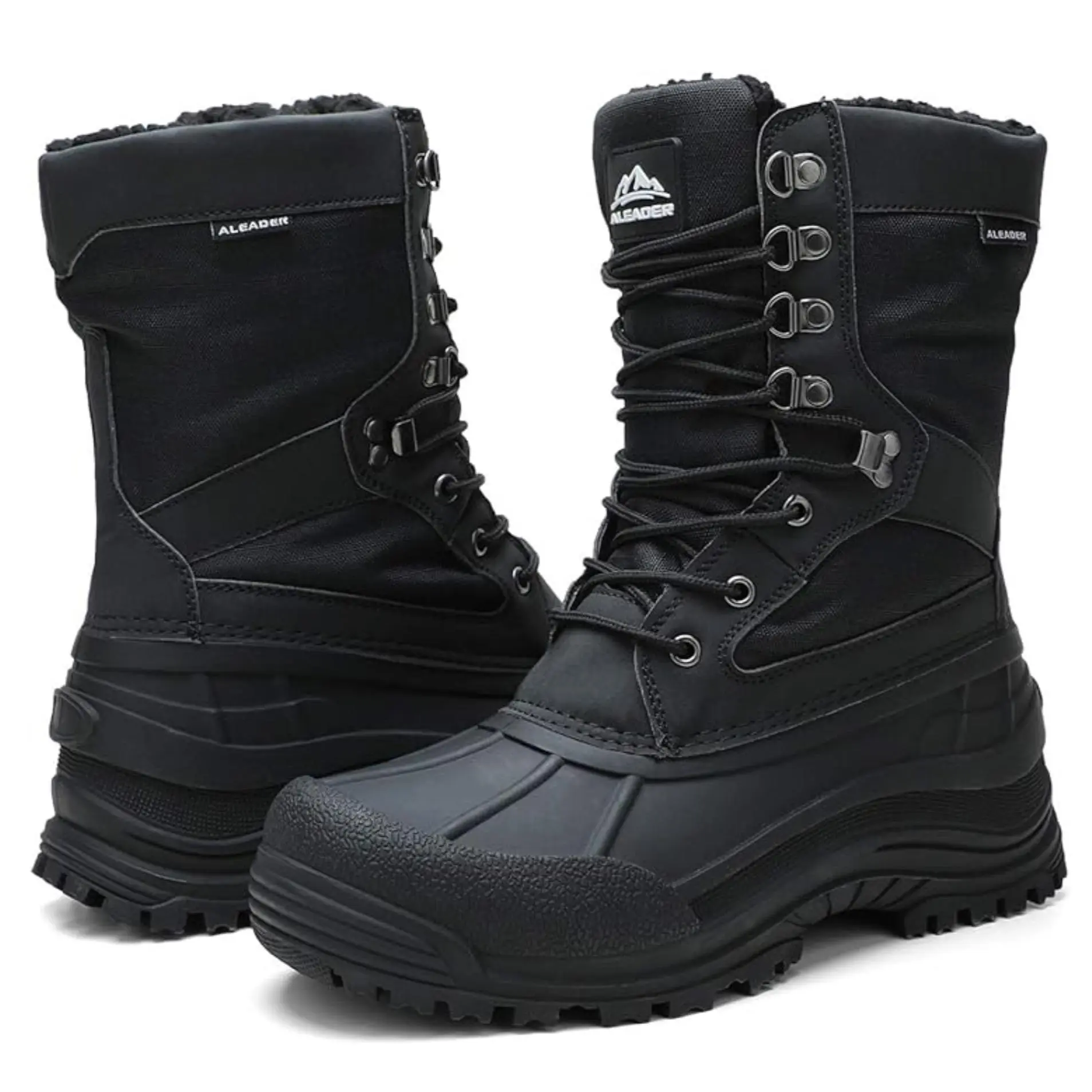 ALEADER Men's Outdoor Winter Warm Waterproof Thinsulate Snow Boots - Classic All-Match Sports Leisure Shoe, Durable Footwear, Waterproof Footwear, Walking Shoes, Fabric tiktokshopbacktoschool, Low Heel, Insulated, Casual, Metal D-Shaped Eyelets, Outdoors