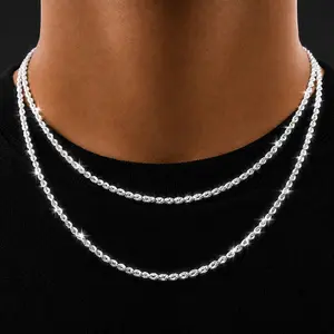 2Pcs 3mm Stainless Steel Rope Chain Necklaces for Men Women, Silver-Tone Gold-Tone 18/20 Inch Twisted Chain Set, Men's Jewelry, Unisex Pendant Chain Jewelry, Layering Necklace, Everyday Cuban Style Chain, cuban link chain，Gift Accessories