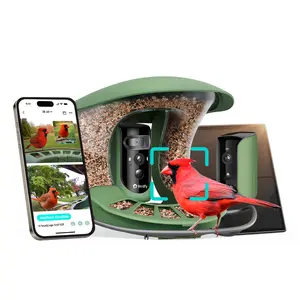 Birdfy 2 Smart Bird Feeder with Camera, AI Identifies Bird Species, 2K Dual-Lens + Side HD Camera for Live Streaming & Feeding View, Solar-Powered Backyard Birdwatching Gift Present, SummerVibes, Petlovers