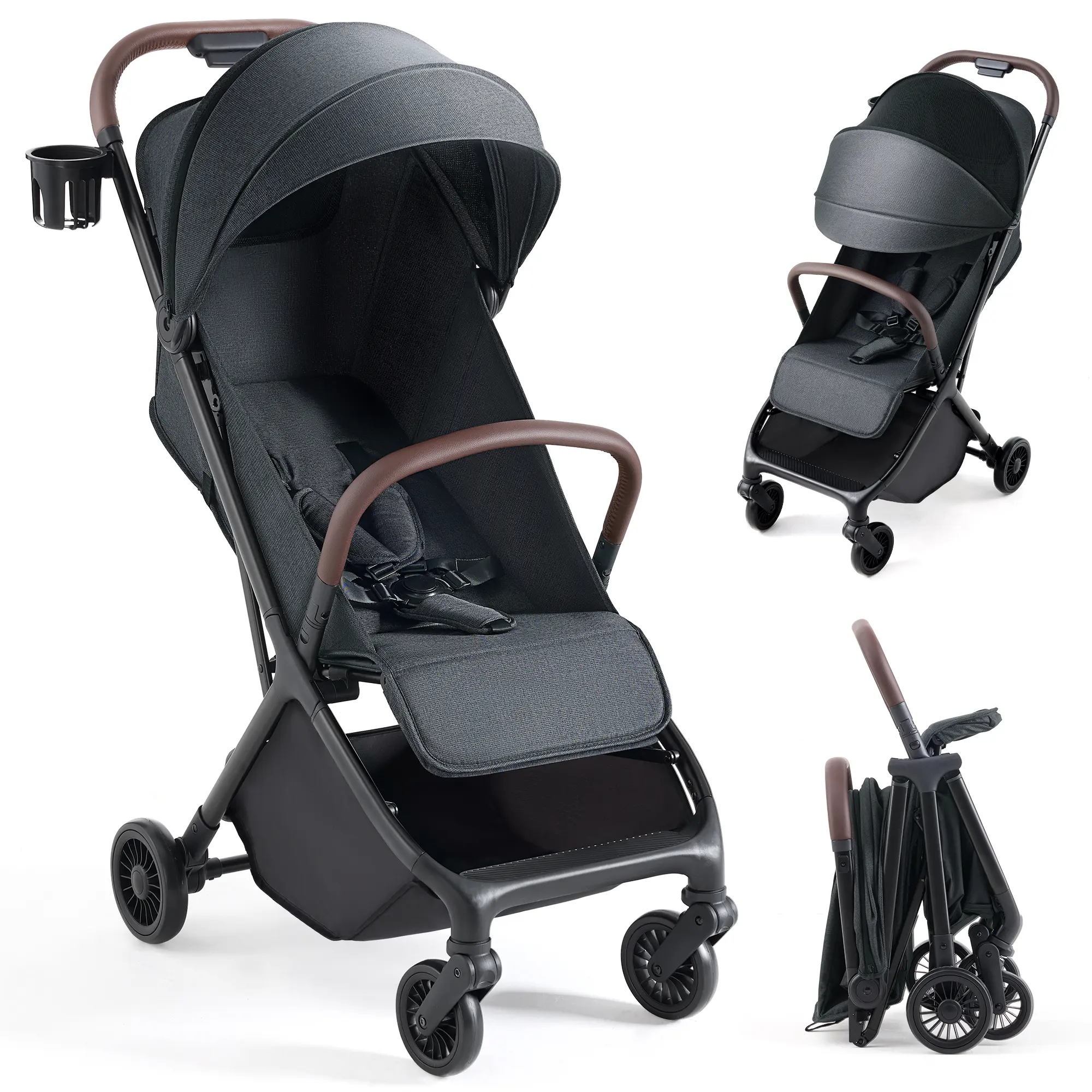 HARPPA Foldable Stroller for Toddlers, Stroller with Canopy, 1-Hand Fold, Cup Holder, Multi-Position Recline, Large Storage Basket, for Outdoor & Travel, Strollers For Toddlers,summerwins