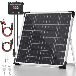 20W 12V Solar Panel Kit Solar Battery Trickle Charger Maintainer Waterproof Solar Panel + Upgraded Charge Controller + Adjustable Mounting Bracket Suitable for Boats, RVs, Motorcycles, Ships