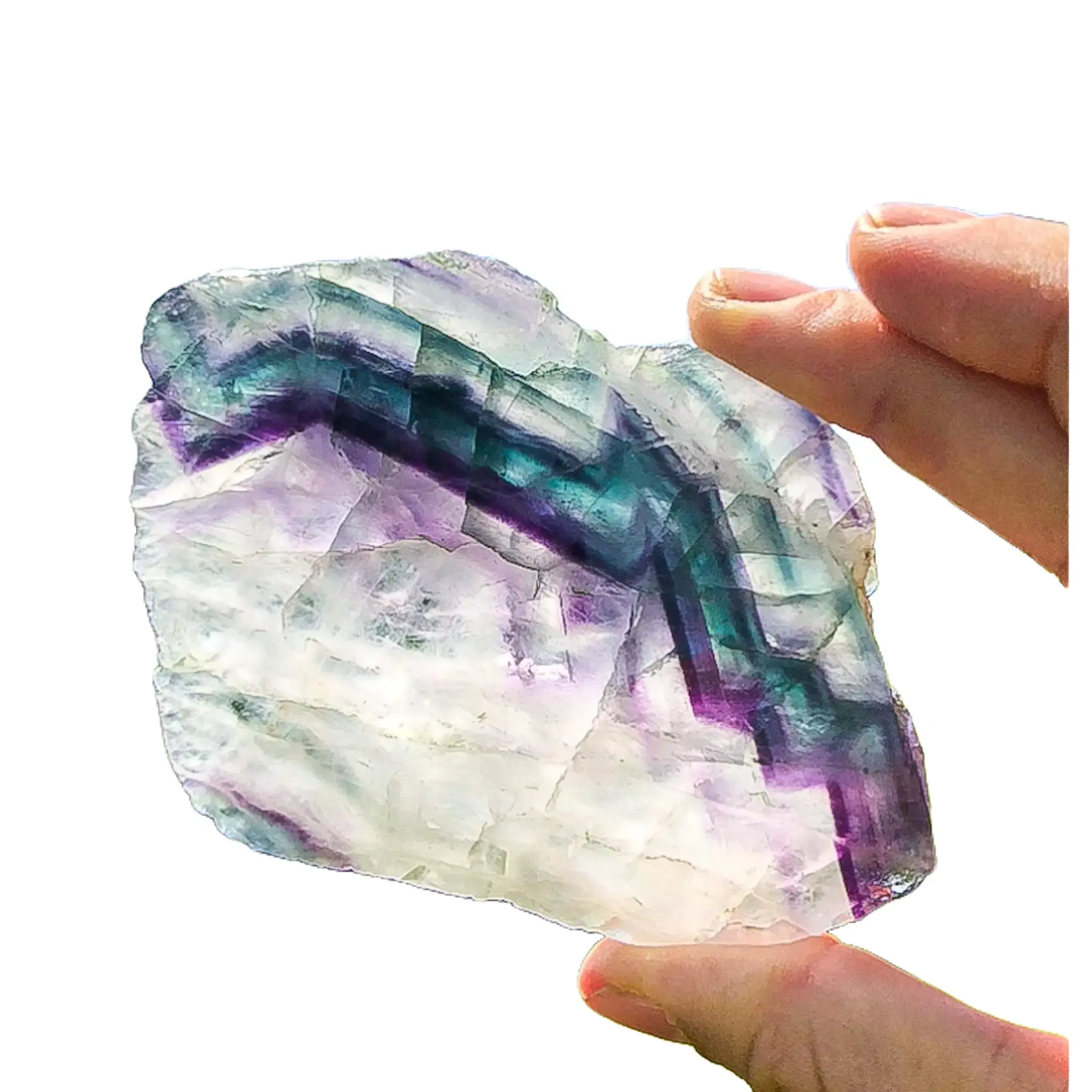 Amazing Rainbow Fluorite Slab for Display and Decoration - Natural Stone for Home Decor