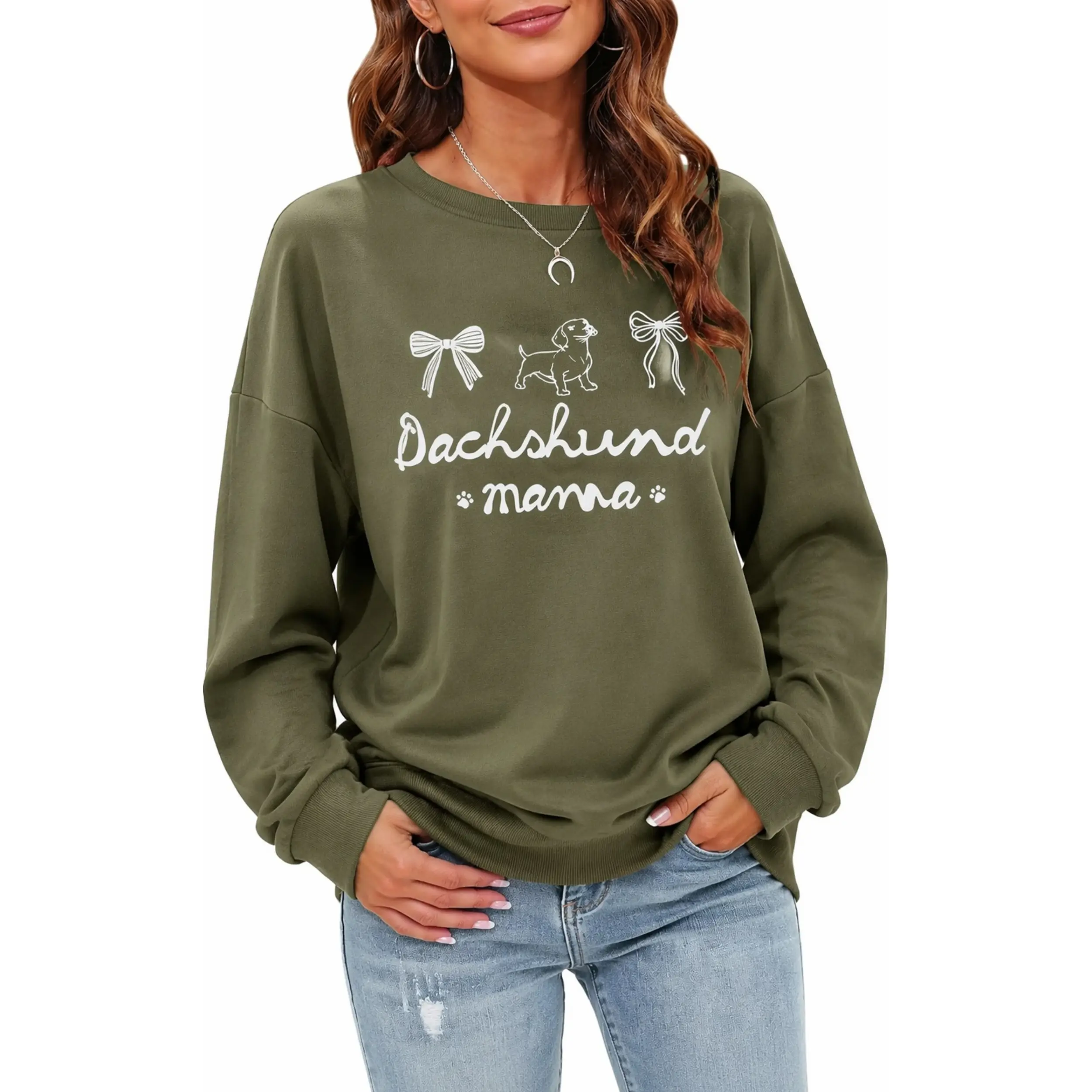 Women's 2026 Dachohumd Casual Baggy Oversize Long Sleeve Mom Hoodie - Fall New Arrivals