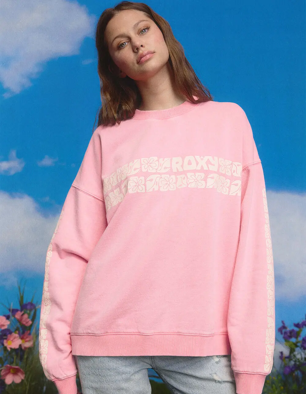 ROXY Lineup Womens Oversized Crewneck Sweatshirt