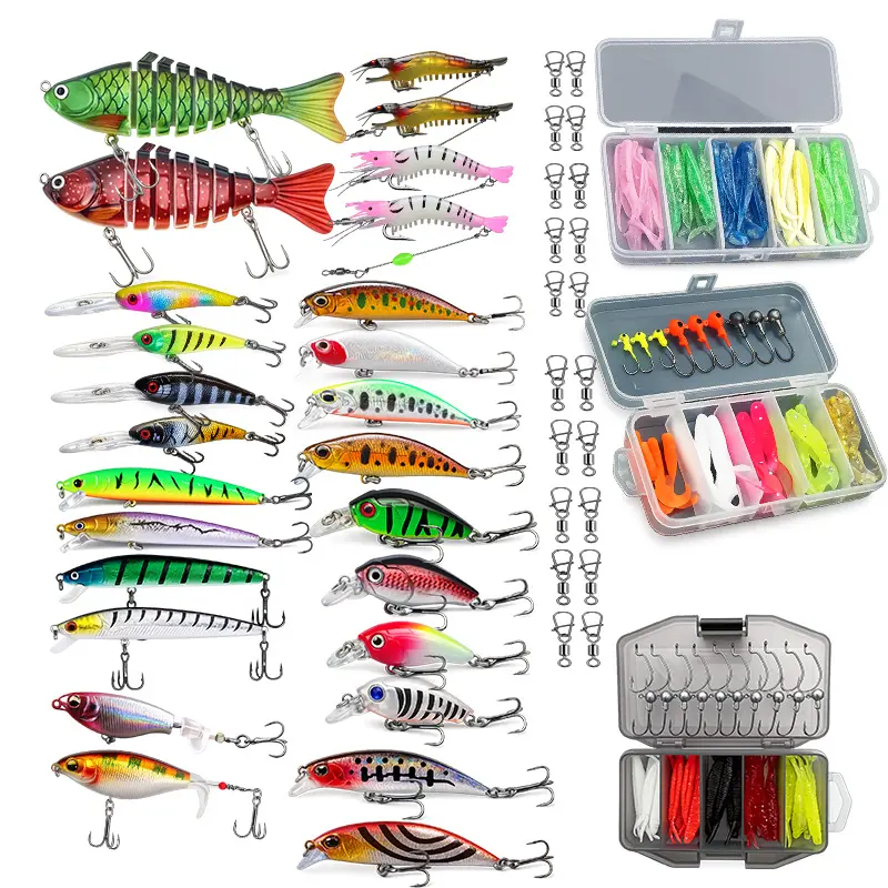 180pcs Artificial Fishing Lure Kit, Multi-Specie Fishing Tackle Kit with Jointed Swimbaits, Minnows, Soft Plastic Worms, Crankbait Jigs, Hooks – Imitates Small Fish, Gift Option #GLOBAL PICKS #deals for you days fishing lure fishing equipment baitcasters