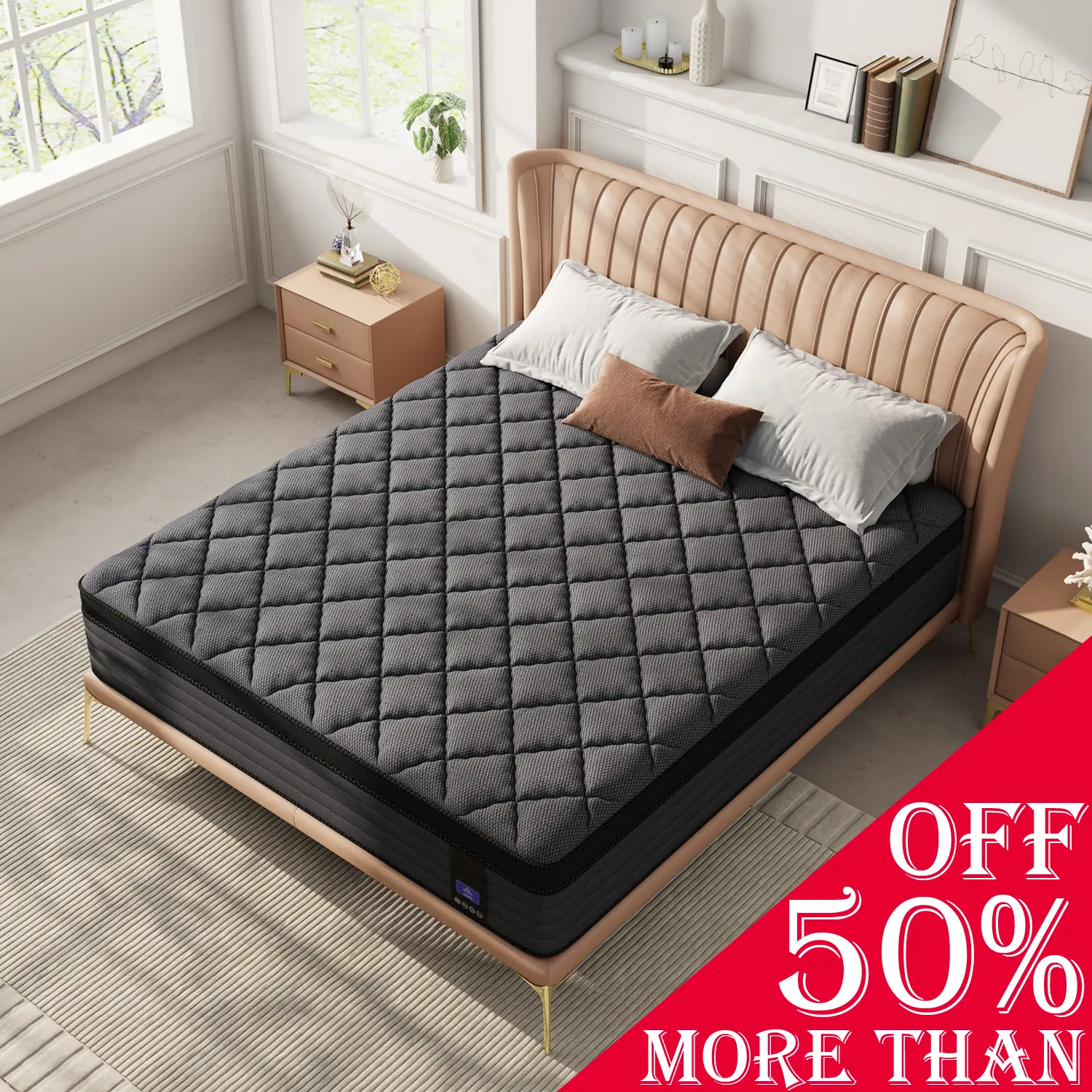 10/12/14 Inch Twin, Full, Queen, King Boxed Memory Foam Spring Mattress, Medium Firm, Soft & Comfortable Hybrid bed Mattress,  Lumbar Support, Ergonomic, Breathable, Pressure Relief, Motion Isolation, Gift for Children and Parents Halloween Christmas, Que