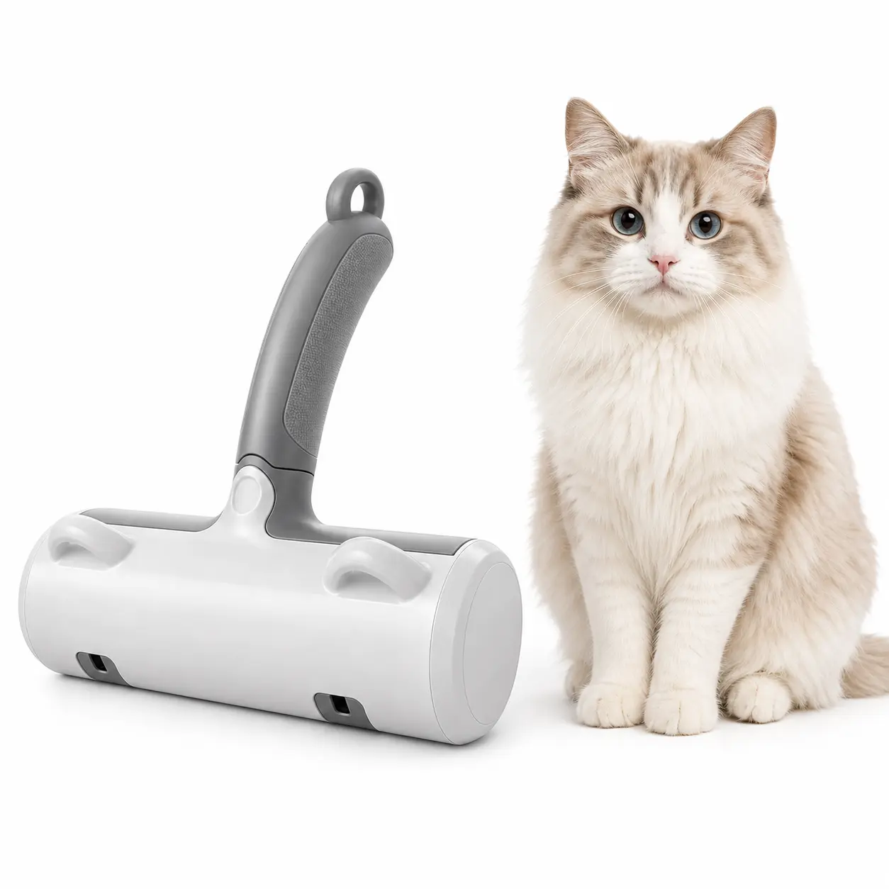 【Game-Changing】Reusable Pet Hair Remover Roller - Static Fur Remover for Dogs & Cats - Perfect for Furniture, Carpet & Bedding  - Washable Lint Roller with Large Dustbin & Cute Design - Bonus Cat Chew Toy Included, Easter Gift