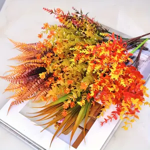 UV Resistant Artificial Autumn Flowers, Fall Plants for Outdoor Thanksgiving Decor, Perfect for Windows, Fireplaces & Gardens, Decorative Flowers