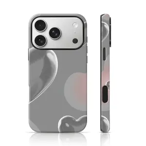 Retro Futuristic Chrome Heart Design Mobile Phone Case Drop Proof for iPhone 17 Pro Max/16 Pro Max /15Pro Max 15/14/13/12 & Samsung S26 /S25Ultra Gift for Friends or Family