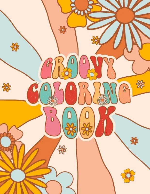 Groovy Preppy Coloring Book for Teens - 55 Vintage Retro Designs, Unique Blend of Funky-Trippy Themes, VSCO Girl Activity Book to Boost Creativity, Unwind