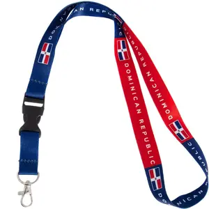 Desert Cactus Country of Dominican Republic Lanyard Flag Car Keys ID Badge Holder Keychain Souvenir Detachable Breakaway Snap Buckle (Lanyard)