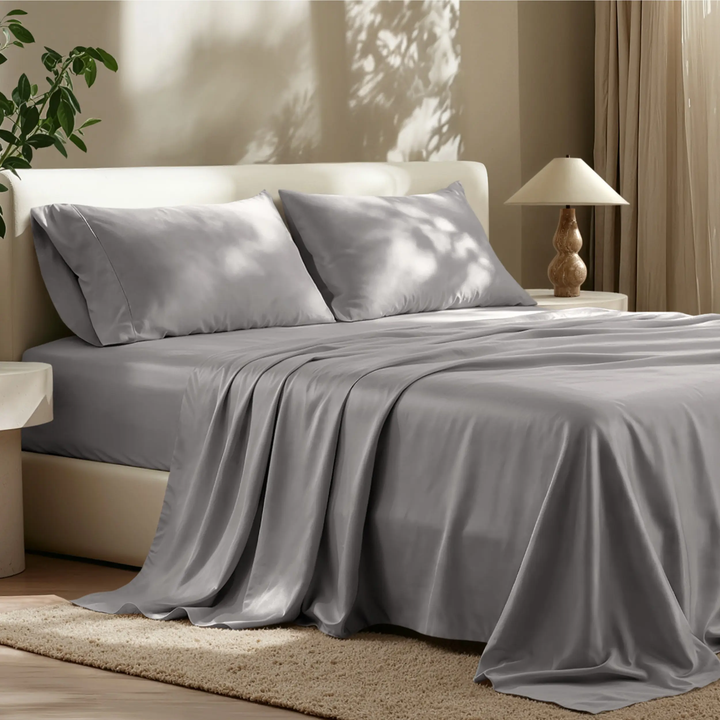 Bare Home TENCEL Lyocell Bedding Sheet Set - Eucalyptus-Derived, Breathable Cooling Sheets, Bedding Sheets