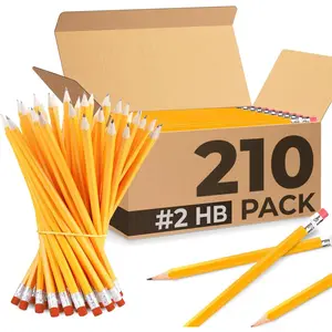 210 Pack Pre Sharpened Pencils #2, Pencils With Top Erasers, Bulk School & Teacher Supplies, #2 HB, Pre Sharpened for Easy Use, Easy Hold Grip, Bulk Classroom & Office Supplies