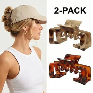 2Pcs Hat-Friendly Hair Claw Clips for Women, Perfect for Baseball Caps & Trucker Hats, Strong Hold Styling Clips for Thick Hair & Hat Hairstyles, Cute Trendy Hair Accessories & Ideal Gift for Her