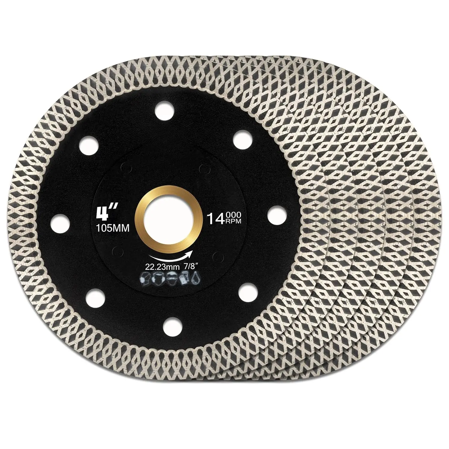 4 inch Diamond Tiles   4" Dry Wet  Angle  Diamond  for Porcelain Tiles Ceramic Marble Granite (105mm 5 count)