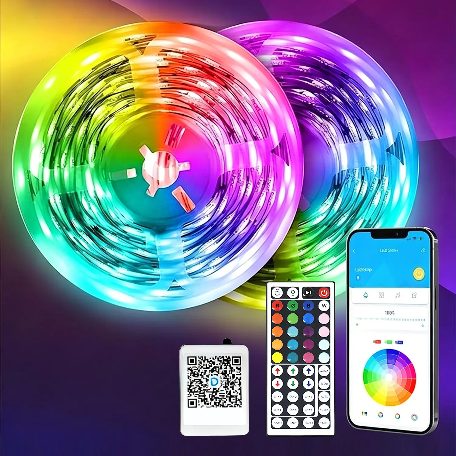 DAYBETTER LED Strip Lights , Smart Lighting Strips with App Remote Control, RGB Music Sync Color Changing Lights for Bedroom Kitchen Party Home Decor Luces led para cuarto