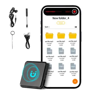 VEVOR Magnetic Voice Activated Recorder,  128GB, Digital Voice Recorder with Playback, 8730 Hours Recording Storage 100 Hours Battery Time, USB-C Audio Recorder MP3 for Lectures, Meetings, Interviews