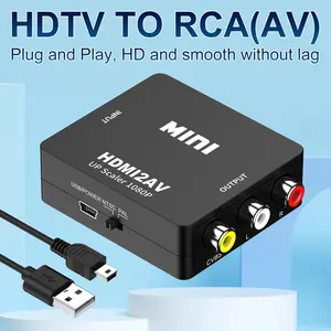 HDMI to RCA, 1080p HDMI to AV 3RCA CVBs Composite Video Audio Portable Converter Adapter Supports PAL/NTSC for TV Stick, Chromecast, Apple TV, PC, Laptop, Xbox, HDTV, DVD
