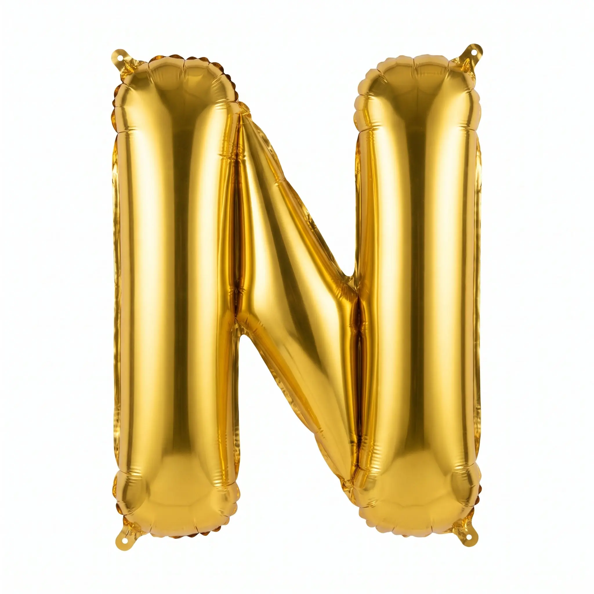 Gold Metallic Foil Letter "N" Balloon - Air Filled