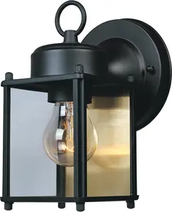 Preston Outdoor Light Fixture, 8 Inch Exterior Wall Lantern Sconce for Front Door, Patio and Porch, Black, 1161-BK