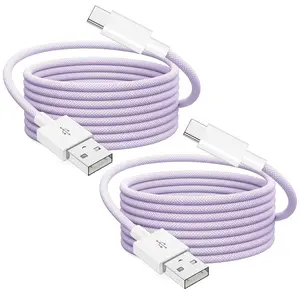 Car Carplay Cable for iPhone 16 15, 2Pack 6.6Ft USB A to USB C Fast Car Charger [Apple MFi Certified] Nylon Braid Cord for iPhone 16/16 Plus/16 Pro/16 Pro Max/15/15 Plus/15Pro/15 Pro Max iPad Pro 12.9