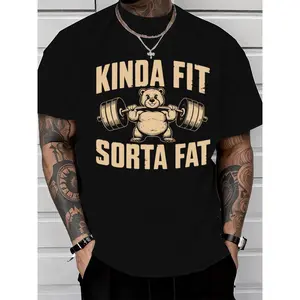 Funny Weightlifting Bear Tee –Heavyweight Oversized Gym Shirt