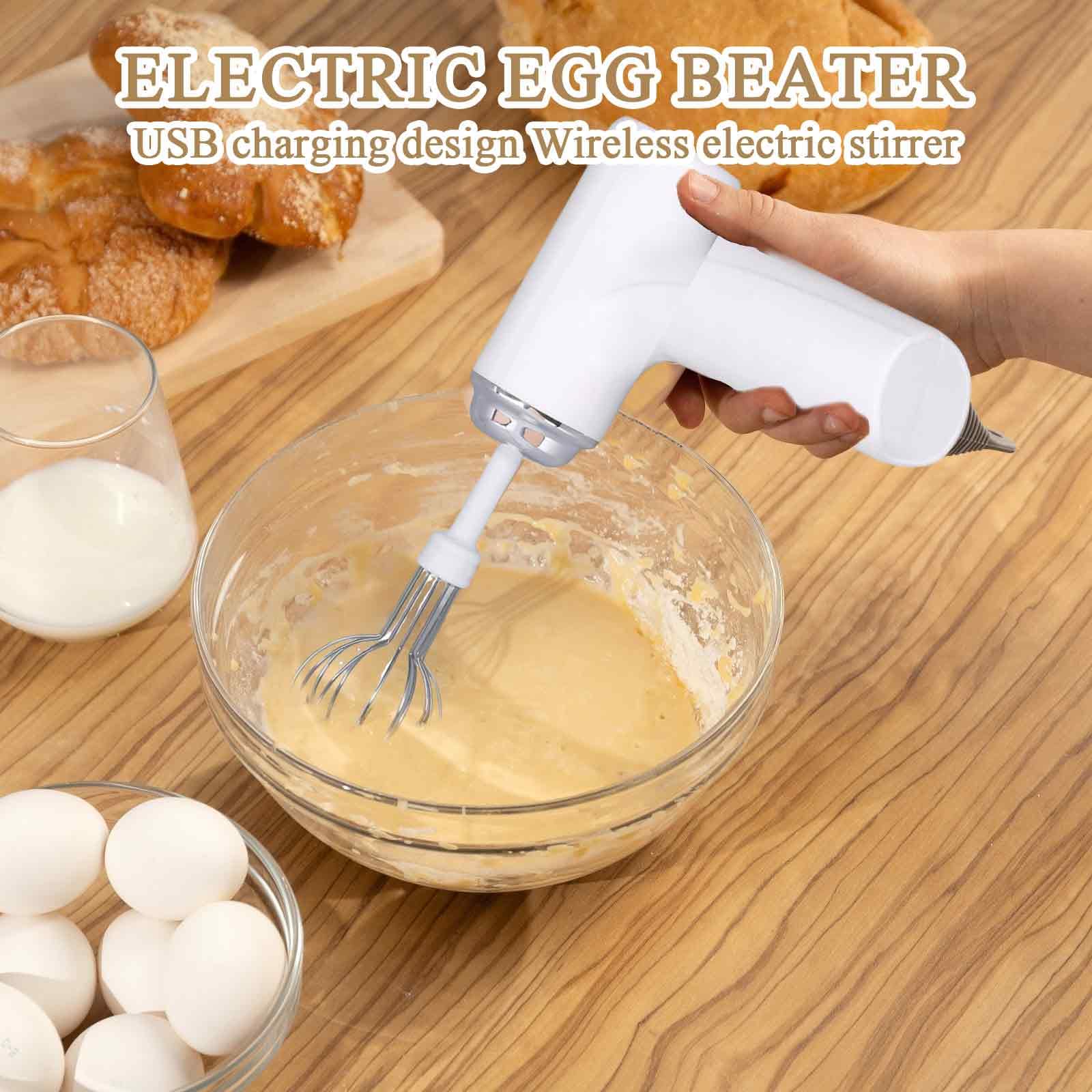 Electric Egg Beater Cordless Hand Mixer, 3 Speed Handheld Electric Whisk, Portable Food Mixer for Cappuccino Matcha Dough Eggs Batter Cream bpa free kitchen gadget