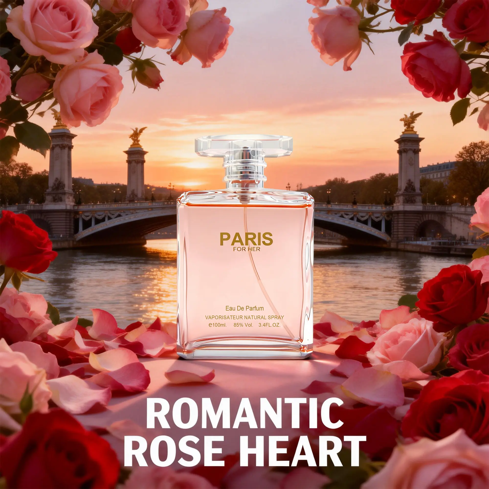 KLOTHERY Paris For Her EDP 100ml Floral Fruity Fragrance Romance of Rose & Lychee Blossom Effortlessly Romantic Light Lively Long Lasting
