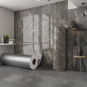 Marble Decorative Panel, Self-Adhesive Marble Wallpaper, Fireproof Waterproof Wall Material, Realistic Marble Look, Living Room Use, Wall Panels Roll