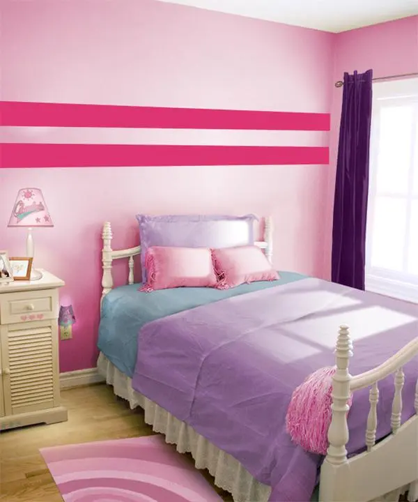 212 MAIN Borders Unlimited 30001 Self-Adhesive Repositionable Removable Tape - Dark Pink Simple Stripes Peel and Stick Wallpaper for DIY Needlework Hobbies, Indoor Wall Decor, DIY Decor, Easy-To-Remove