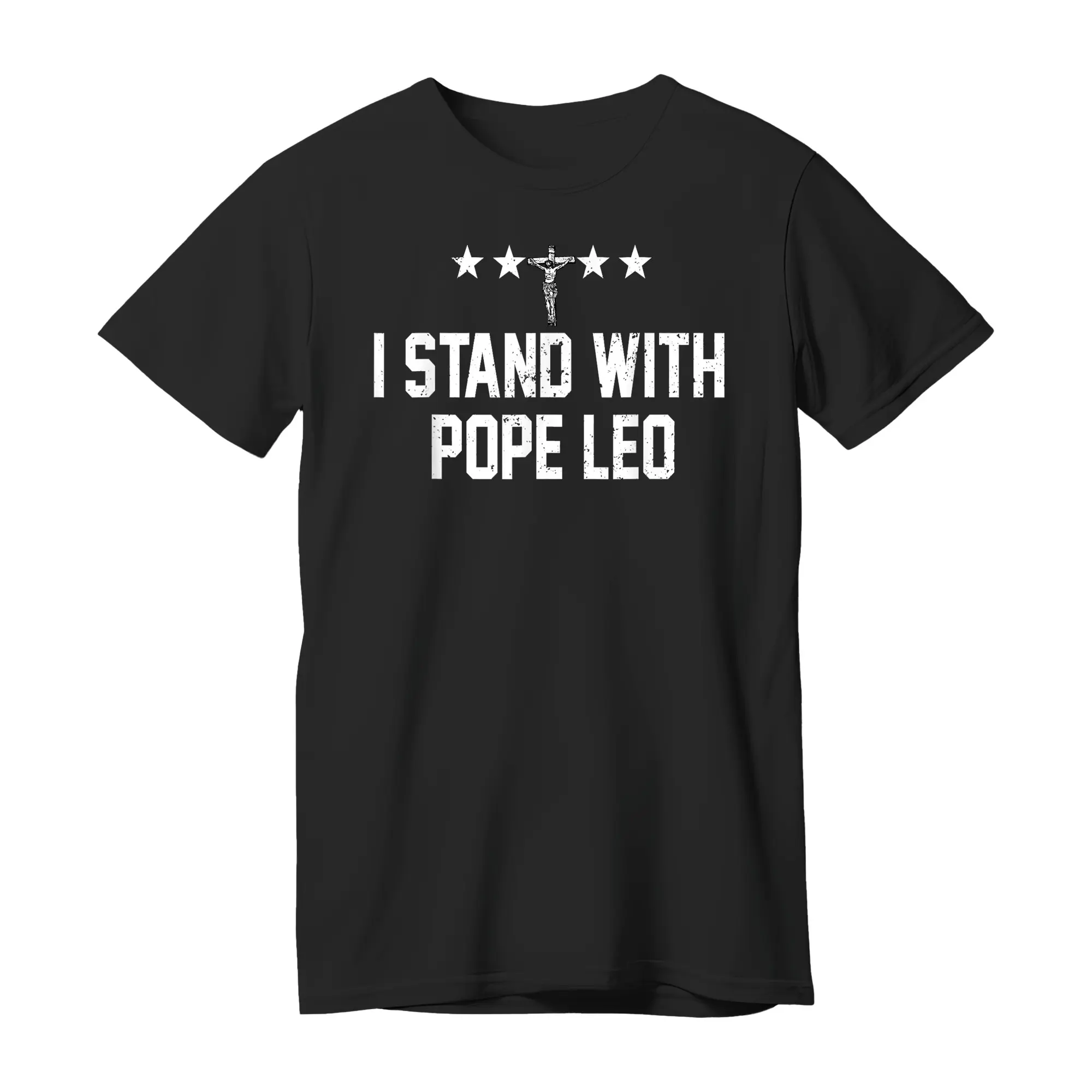 Retro I Stand with Pope Leo Vintage Faith T-Shirt T-Shirt