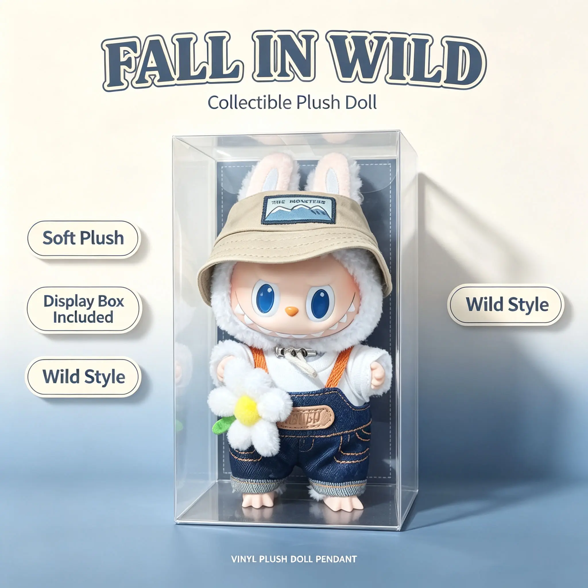 POP MART THE Monsters Fall in Wild Series-Vinyl Plush Doll Pendant Action Figure, 6.69 inches Height Labubu Doll, Bag Charms, Holiday Birthday Gift for Girls, Boys, Women, Collectible Toy