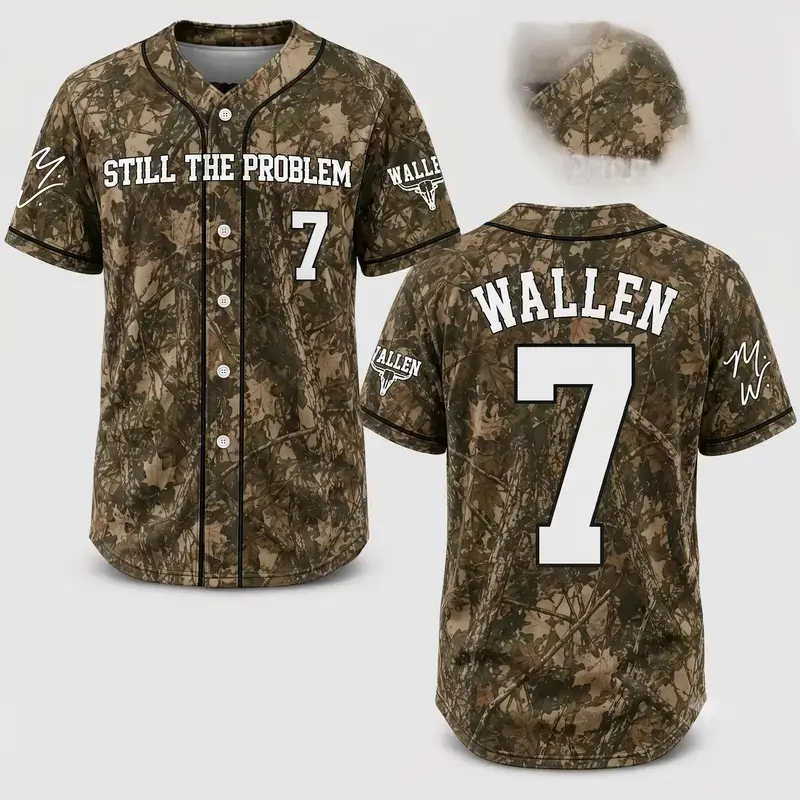 Wallen Still The Problem Tour 2026 Number 7 Baseball Jersey - Country Music Fan Merch, Unisex Country Concert Outfit