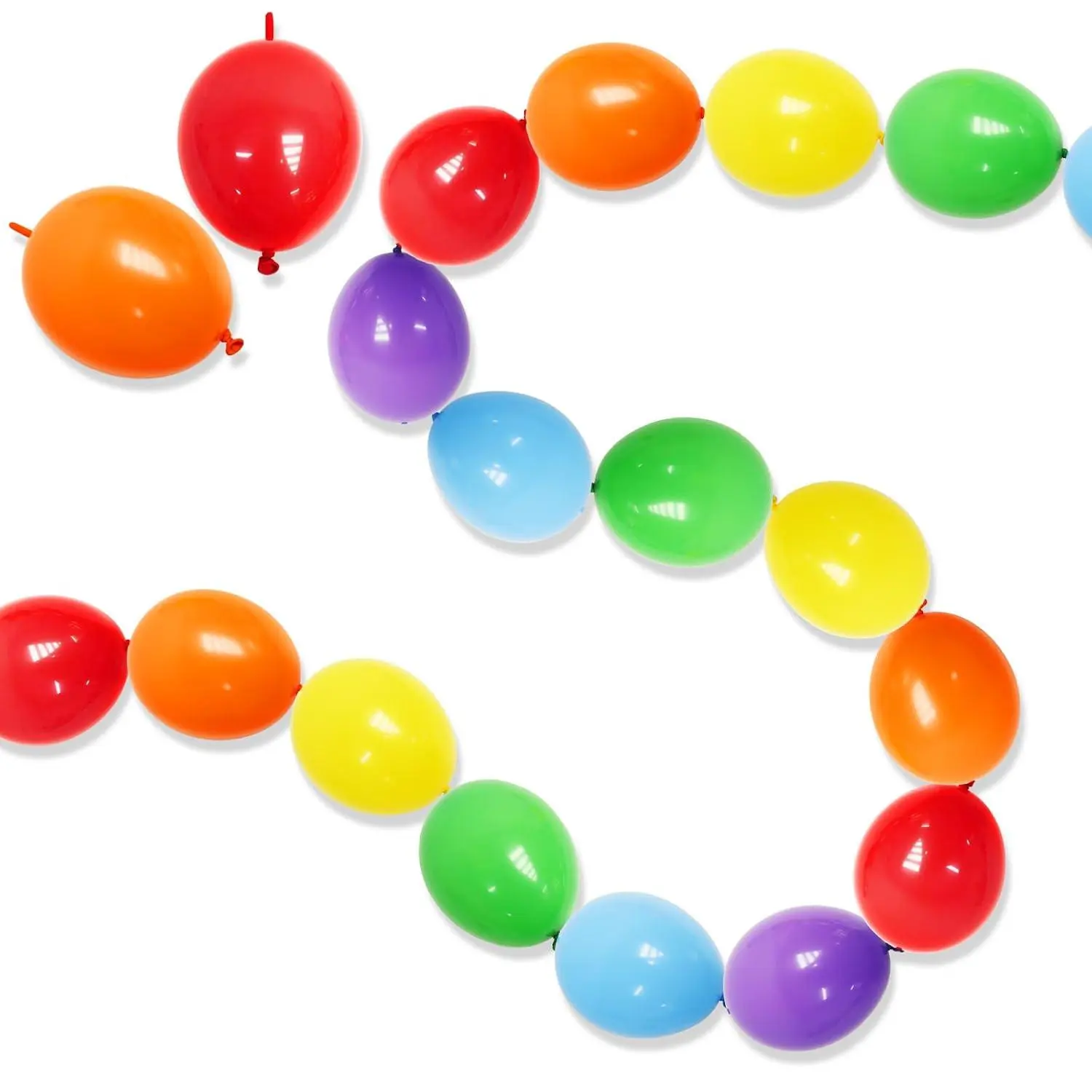 6 Inch Rainbow Linking Balloons, 120Pcs Quick Link Balloons Garland & Arch Kit For Diy Balloon Wall, Multi Color Balloons Party Decorations For Wedding Engagement Birthday Baby Shower Bridal Shower