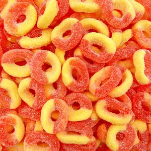 Peach Rings Gummy Candy | 1 Pound Bag | Sour and Sweet Treats