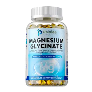 Pslalae - High Absorption Magnesium Glycine Lysinate Supplement - For muscle relaxation, promotes healthy sleep, helps maintain a normal, regular heartbeat and improves overall cardiovascular health - 60/120 Capsules