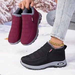 Winter Fleece-Lined Warm Snow Boots (Unisex) — Waterproof, Non-Slip, Slip-On Cotton Shoes for Middle-Aged and Elderly Adults