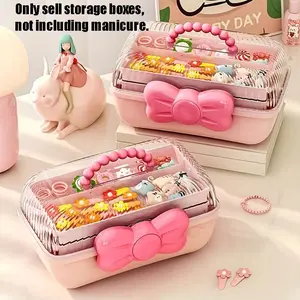 Cute Multi-Layer Desktop Organizer Box, Ideal for Toys and Cosmetics, Rotating Hair Accessory Stand, Home and Office Storage Solution